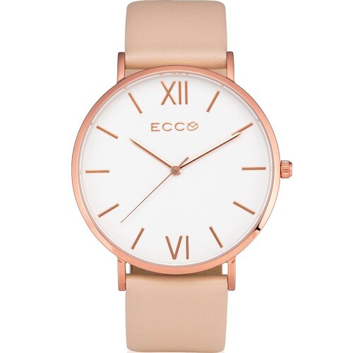Madison Rose Gold Tone Nude Strap 41mm Watch