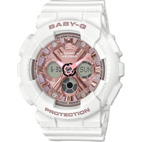 Baby-G BA-130-7A1DR White Resin Womens Watch