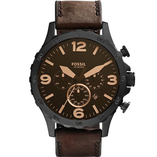 Nate JR1487 Chronograph Brown Leather Mens Watch