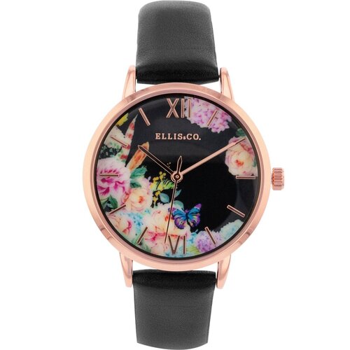 Bloom Black Leather Womens Watch