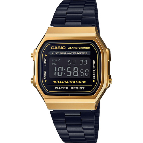Casio A168WEGB-1B Gold and Black Tone Digital Mens Watch